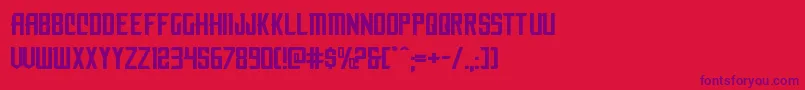 nemenforcerexp Font – Purple Fonts on Red Background