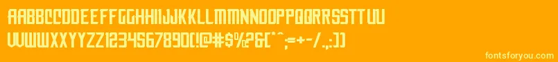 nemenforcerexp Font – Yellow Fonts on Orange Background