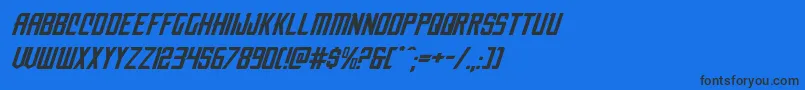 フォントnemenforcerexpital – 黒い文字の青い背景