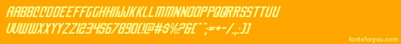 nemenforcerexpital Font – Yellow Fonts on Orange Background