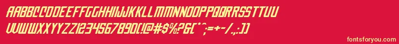 nemenforcerexpital Font – Yellow Fonts on Red Background