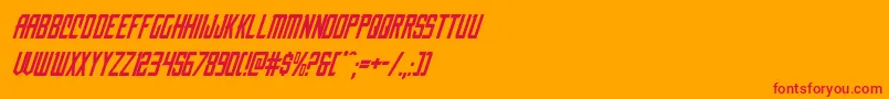 フォントnemenforcerital – オレンジの背景に赤い文字