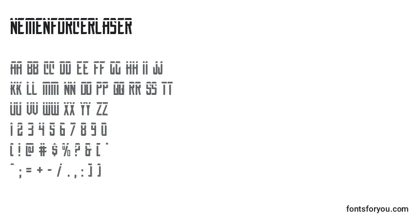 Nemenforcerlaser (135414)-fontti – aakkoset, numerot, erikoismerkit