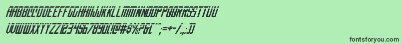 フォントnemenforcerlaserital – 緑の背景に黒い文字