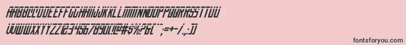 nemenforcerlaserital-Schriftart – Schwarze Schriften auf rosa Hintergrund