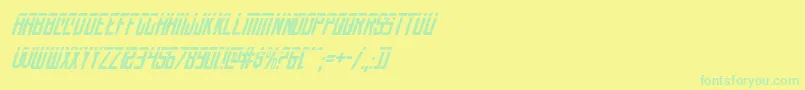 nemenforcerlaserital-Schriftart – Grüne Schriften auf gelbem Hintergrund