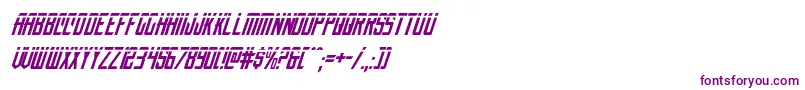 フォントnemenforcerlaserital – 白い背景に紫のフォント