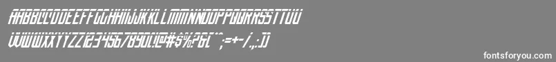 フォントnemenforcerlaserital – 灰色の背景に白い文字