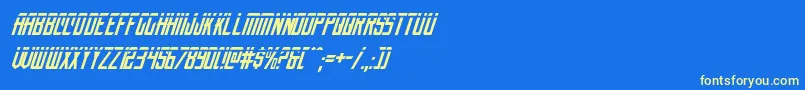 Więcej informacji o czcionce nemenforcerlaserital Czcionka nemenforcerlaserital – żółte czcionki na niebieskim tle