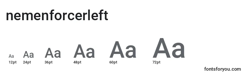 Размеры шрифта Nemenforcerleft (135416)