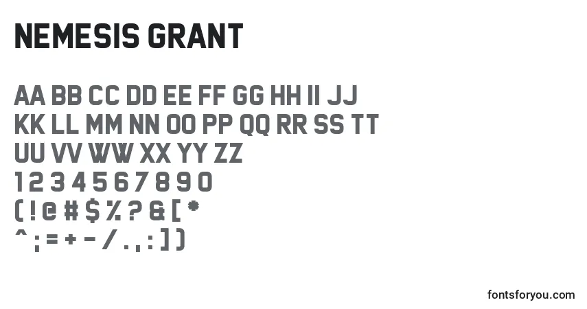 Nemesis Grant-fontti – aakkoset, numerot, erikoismerkit