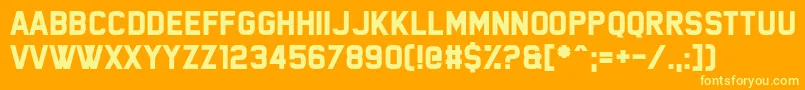 Czcionka Nemesis Grant – żółte czcionki na pomarańczowym tle