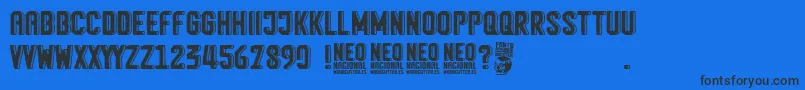 Neo Nacional Font – Black Fonts on Blue Background