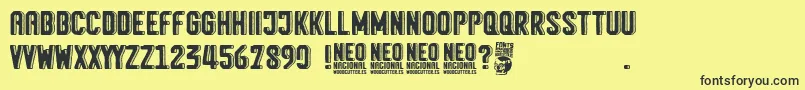 Neo Nacional Font – Black Fonts on Yellow Background