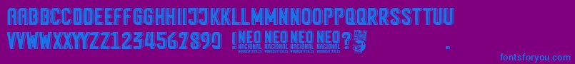 Neo Nacional Font – Blue Fonts on Purple Background