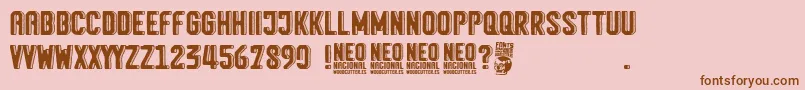 Neo Nacional Font – Brown Fonts on Pink Background