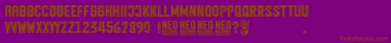 Neo Nacional-fontti – ruskeat fontit violetilla taustalla