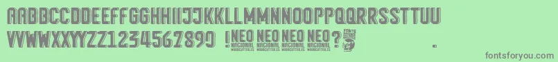 Neo Nacional Font – Gray Fonts on Green Background