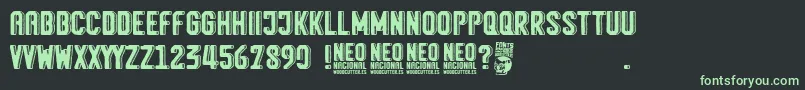 Neo Nacional Font – Green Fonts on Black Background