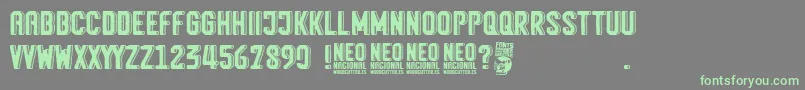 Neo Nacional Font – Green Fonts on Gray Background