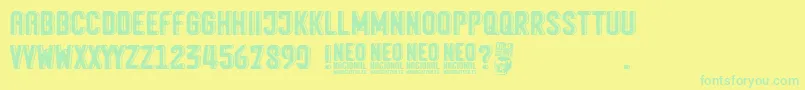 Neo Nacional Font – Green Fonts on Yellow Background