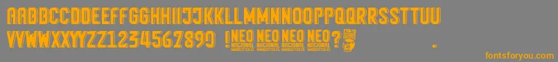 Neo Nacional Font – Orange Fonts on Gray Background