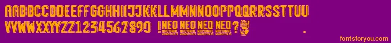 Neo Nacional Font – Orange Fonts on Purple Background