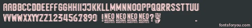 Neo Nacional Font – Pink Fonts on Black Background