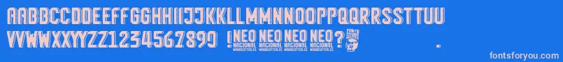 Neo Nacional Font – Pink Fonts on Blue Background