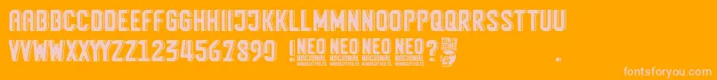 Neo Nacional-fontti – vaaleanpunaiset fontit oranssilla taustalla