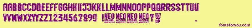 Neo Nacional Font – Purple Fonts on Yellow Background