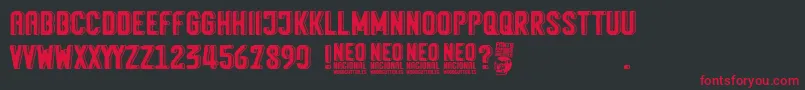 Neo Nacional Font – Red Fonts on Black Background