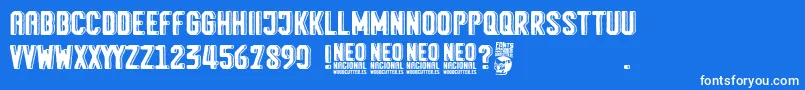 Neo Nacional Font – White Fonts on Blue Background