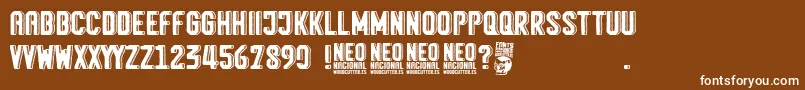 Neo Nacional Font – White Fonts on Brown Background