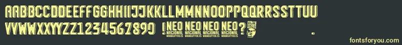 Neo Nacional Font – Yellow Fonts on Black Background