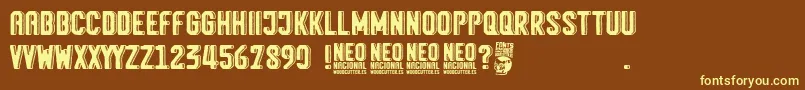 Neo Nacional Font – Yellow Fonts on Brown Background