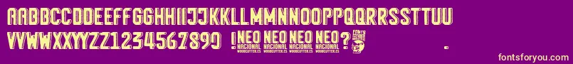 Neo Nacional Font – Yellow Fonts on Purple Background