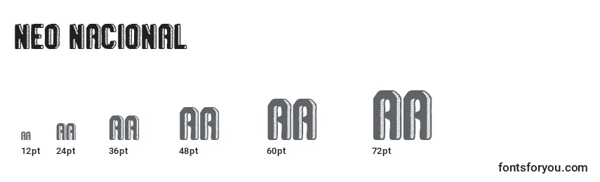 Neo Nacional Font Sizes