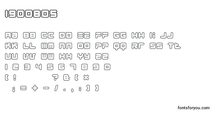 A fonte 1900805 – alfabeto, números, caracteres especiais