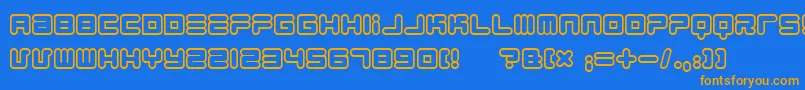 フォント1900805 – オレンジ色の文字が青い背景にあります。