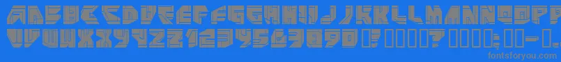 NEO P   -Schriftart – Graue Schriften auf blauem Hintergrund