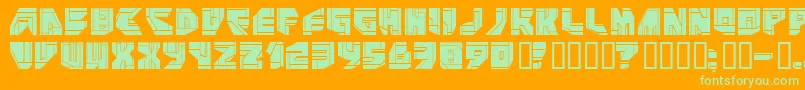 NEO P    Font – Green Fonts on Orange Background