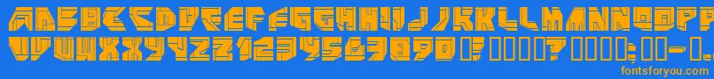 NEO P    Font – Orange Fonts on Blue Background