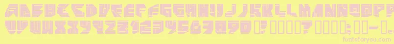 fuente NEO P    – Fuentes Rosadas Sobre Fondo Amarillo