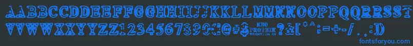 フォントNEO PROTEIN – 黒い背景に青い文字