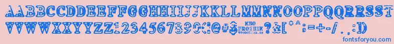 フォントNEO PROTEIN – ピンクの背景に青い文字