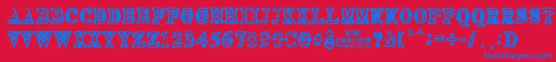 フォントNEO PROTEIN – 赤い背景に青い文字