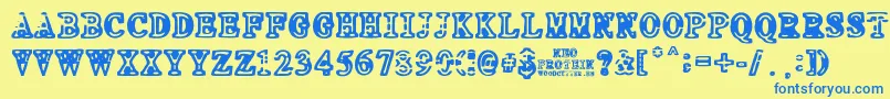 NEO PROTEIN-fontti – siniset fontit keltaisella taustalla
