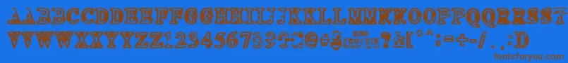 NEO PROTEIN-fontti – ruskeat fontit sinisellä taustalla