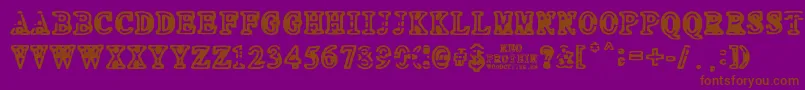 NEO PROTEIN-fontti – ruskeat fontit violetilla taustalla